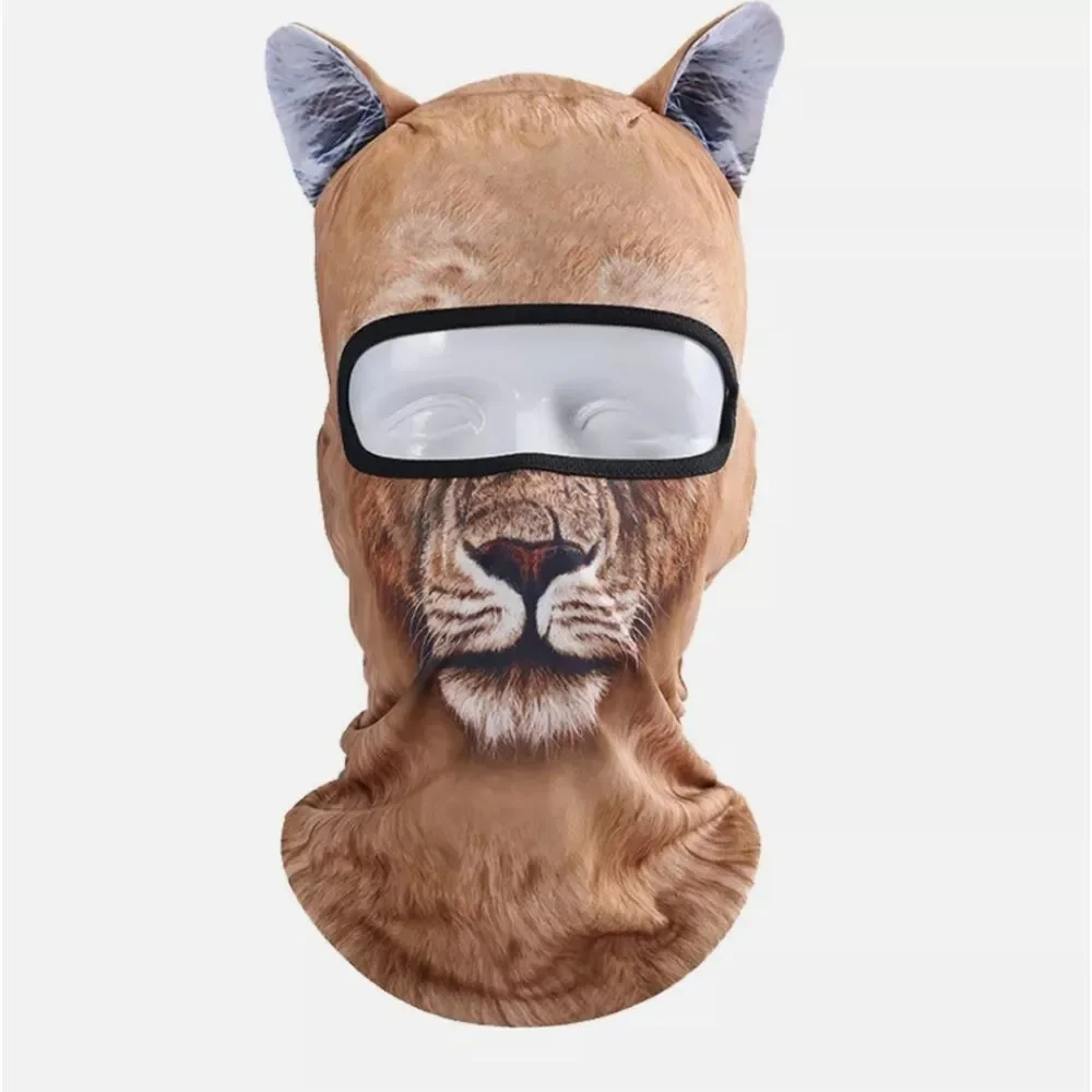 Breathable 3D Animal Printing Balaclava Cycling Hat Dog Cat Ears Full Face Mask